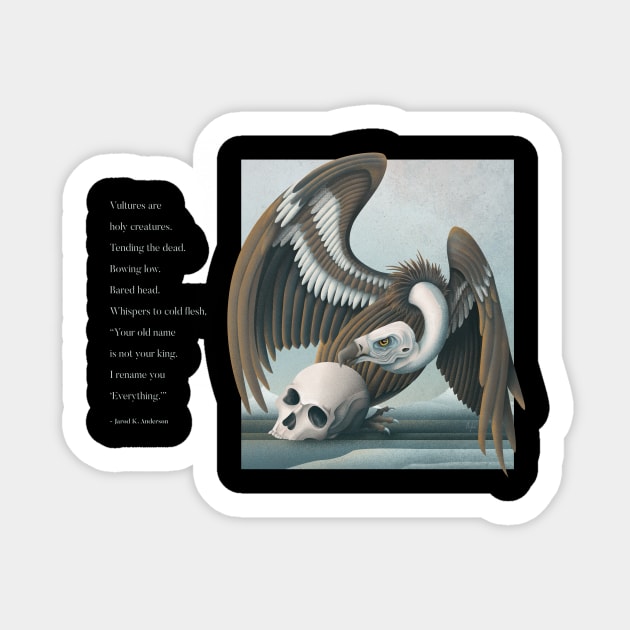 Vulture (Dark Background) Sticker by Cryptonaturalist